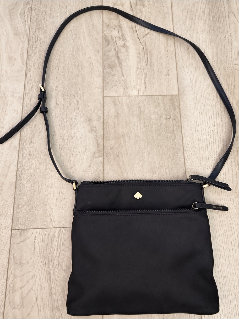 Kate Spade Black Nylon Double Zip Crossbody Bag
